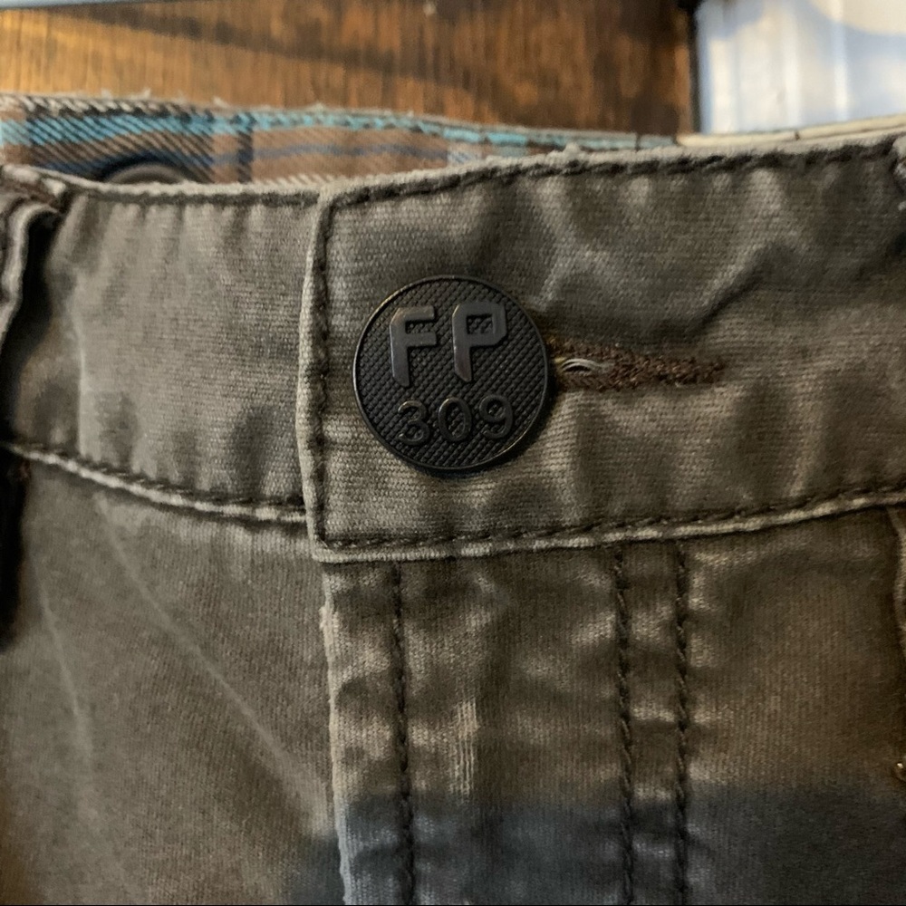 Vintage FREE PEOPLE brown denim mini Skirt - Picture 3 of 8